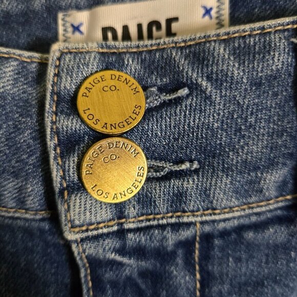 Paige Wide Leg Cropped Mid Wash High Rise Jeans Size 27 - Picture 3 of 6